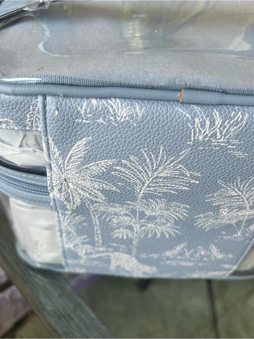 Victoria’s Secret Make-up Clear PVC Travel Toiletry Bags x2 NWT Blue/white